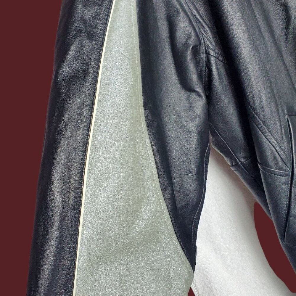 Carl Banks G-III Vtg Raiders Leather Varsity Jacket Rare Black/Silver Medium - Picture 16 of 16